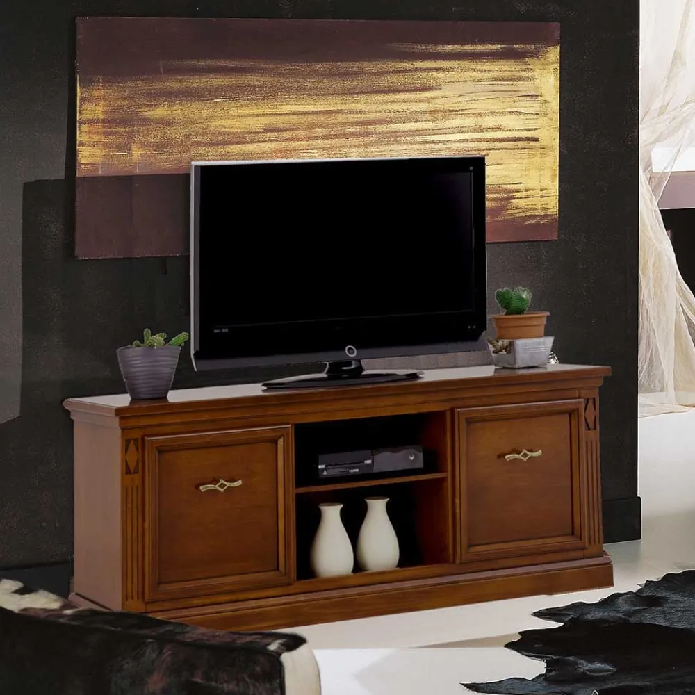 Wohnen Tv & Hifi-Möbel|Lowboards<Klassischer TV Unterschrank in Walnussfarben - Sienna