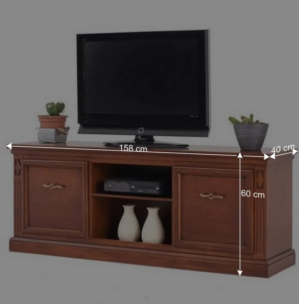 Wohnen Tv & Hifi-Möbel|Lowboards<Klassischer TV Unterschrank in Walnussfarben - Sienna
