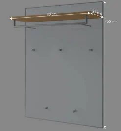 Wohnen Garderoben<Kleiderpaneel Wynoca in Weiß Glas beschichtet