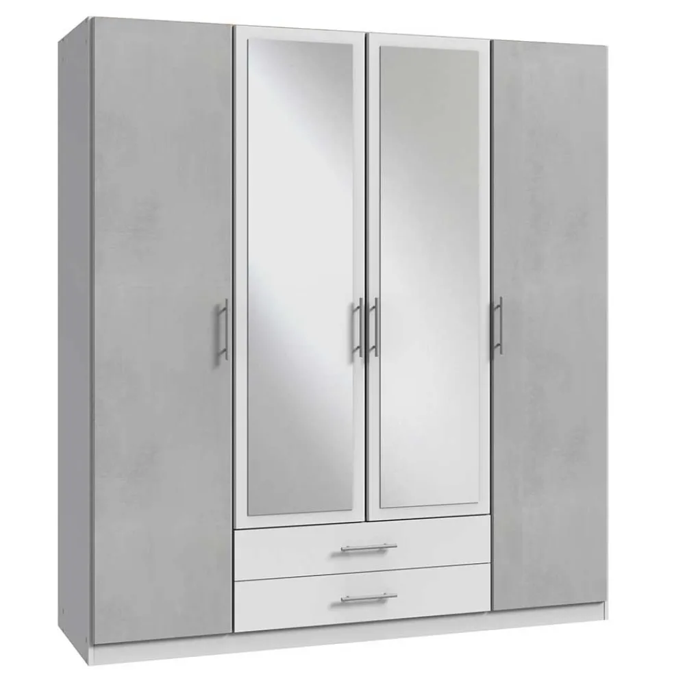 Wohnen Kleiderschränke|Schränke<Kleiderschrank in Betonoptik Lichtgrau - Unesc