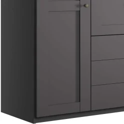 Wohnen Kleiderschränke<Kleiderschrank in Dunkelgrau 4-türig - Mataram