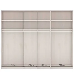 Wohnen Kleiderschränke<Kleiderschrank in Eiche Bianco & Spiegel - Paniola
