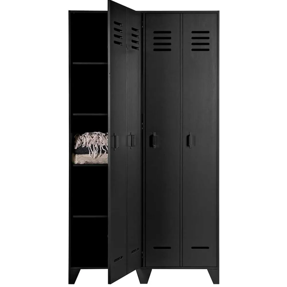 Wohnen Kleiderschränke|Schränke<Kleiderschrank in Spind Optik aus Holz und Holzwerkstoff - Tivegos
