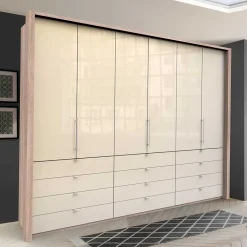 Wohnen Kleiderschränke<Kleiderschrank mit 12 Schubladen & 3 Falttüren - Rativian