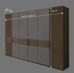 Wohnen Kleiderschränke|Schränke<Kleiderschrank mit 6 Türen 300 cm breit - Emdsiva