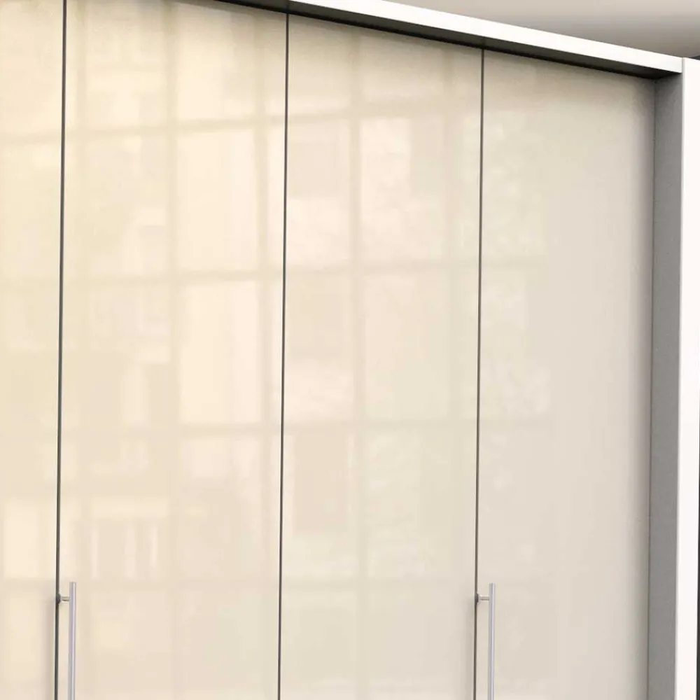 Wohnen Kleiderschränke|Schränke<Kleiderschrank mit Glasfront in Cremefarben - Zidarie