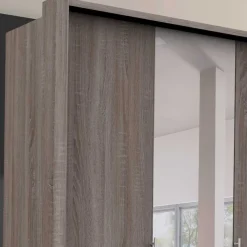 Wohnen Kleiderschränke<Kleiderschrank mit Spiegel & Metallgriffen - Crenba