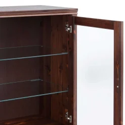 Wohnen Highboards|Vitrinen<Kleiner Vitrinenschrank in Dunkelbraun - Luvin