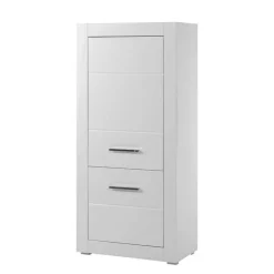 Wohnen Highboards<Kleiner Wohnraum Schrank in Weiß Hochglanz Yulis 2-türig