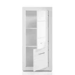Wohnen Highboards<Kleiner Wohnraum Schrank in Weiß Hochglanz Yulis 2-türig