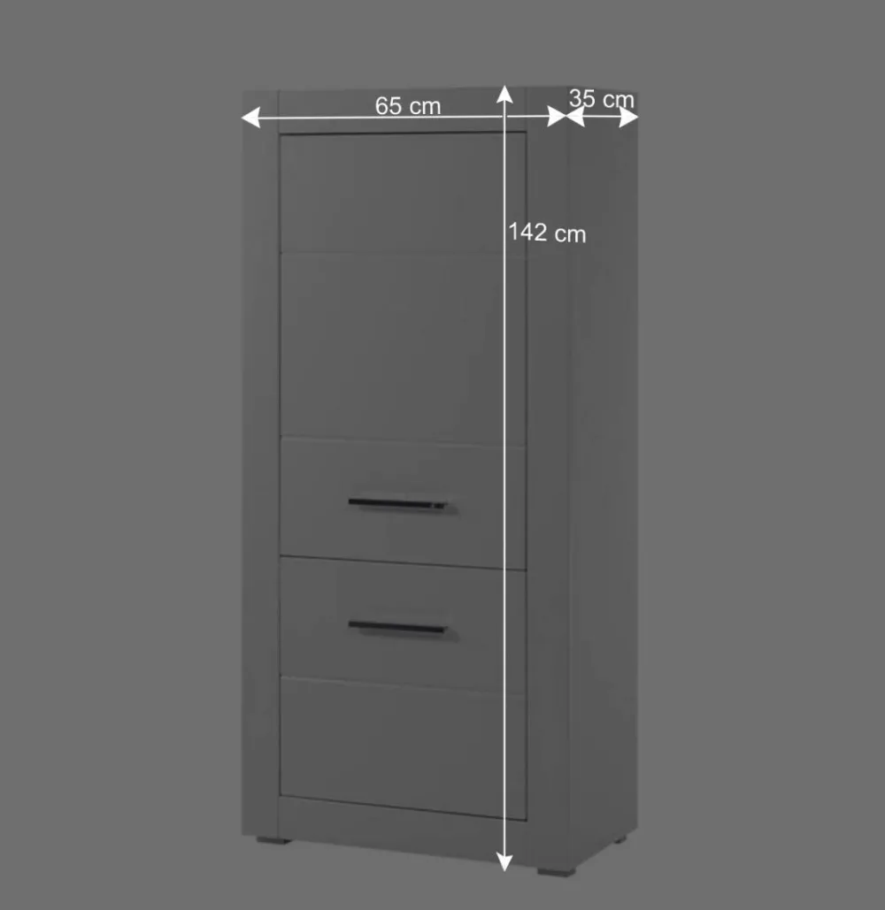 Wohnen Highboards<Kleiner Wohnraum Schrank in Weiß Hochglanz Yulis 2-türig