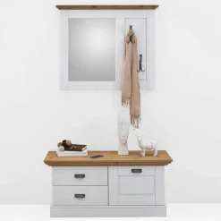 Wohnen Garderoben<Kleines Garderoben Set Lugon im Landhausstil (zweiteilig)