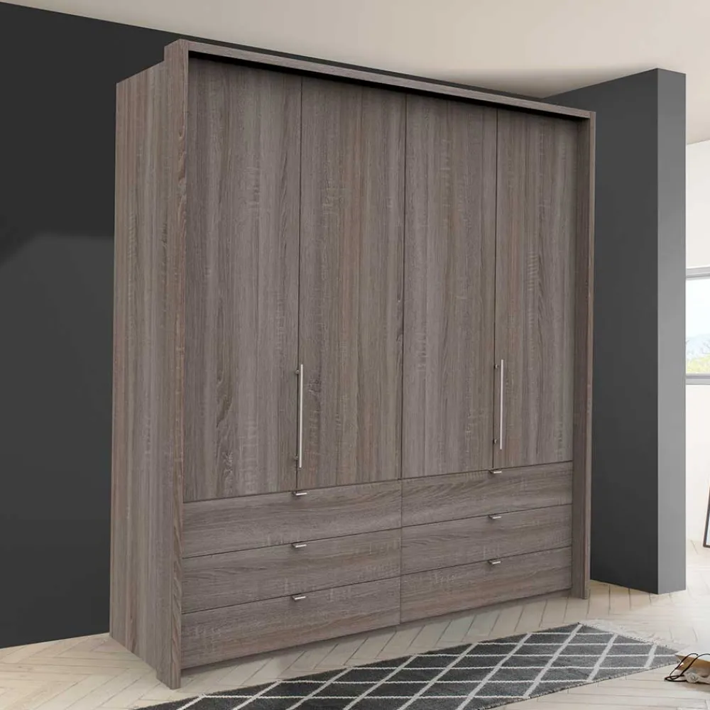 Wohnen Kleiderschränke|Schränke<Kombi Falttüren-Schrank mit sechs Schubladen - Crenba