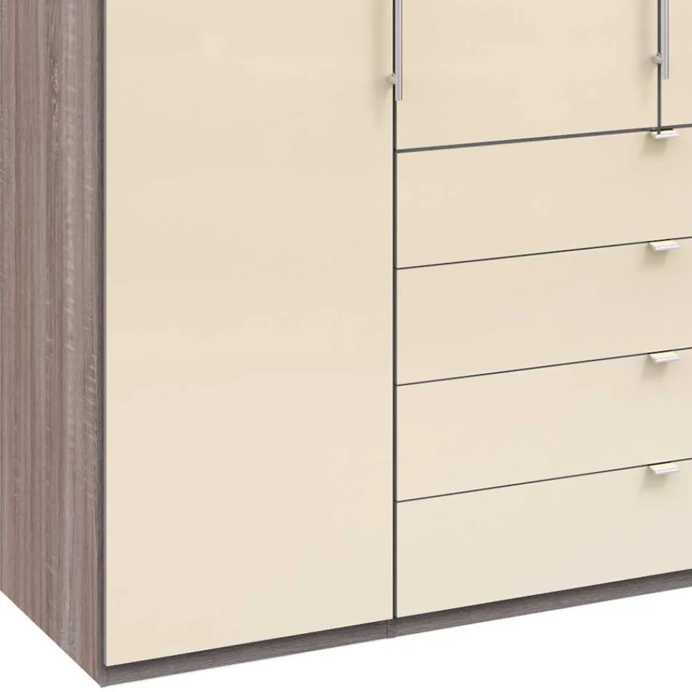 Wohnen Kleiderschränke<Kombi Kleiderschrank in Creme Glas - Tauron