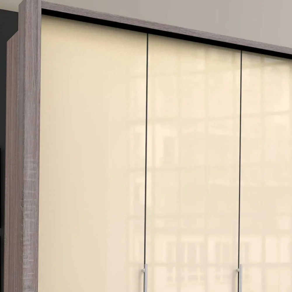 Wohnen Kleiderschränke<Kombi Kleiderschrank in Creme Glas - Tauron
