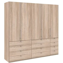 Wohnen Kleiderschränke<Kombi Kleiderschrank in Eiche sägerau Holzoptik - Zayun