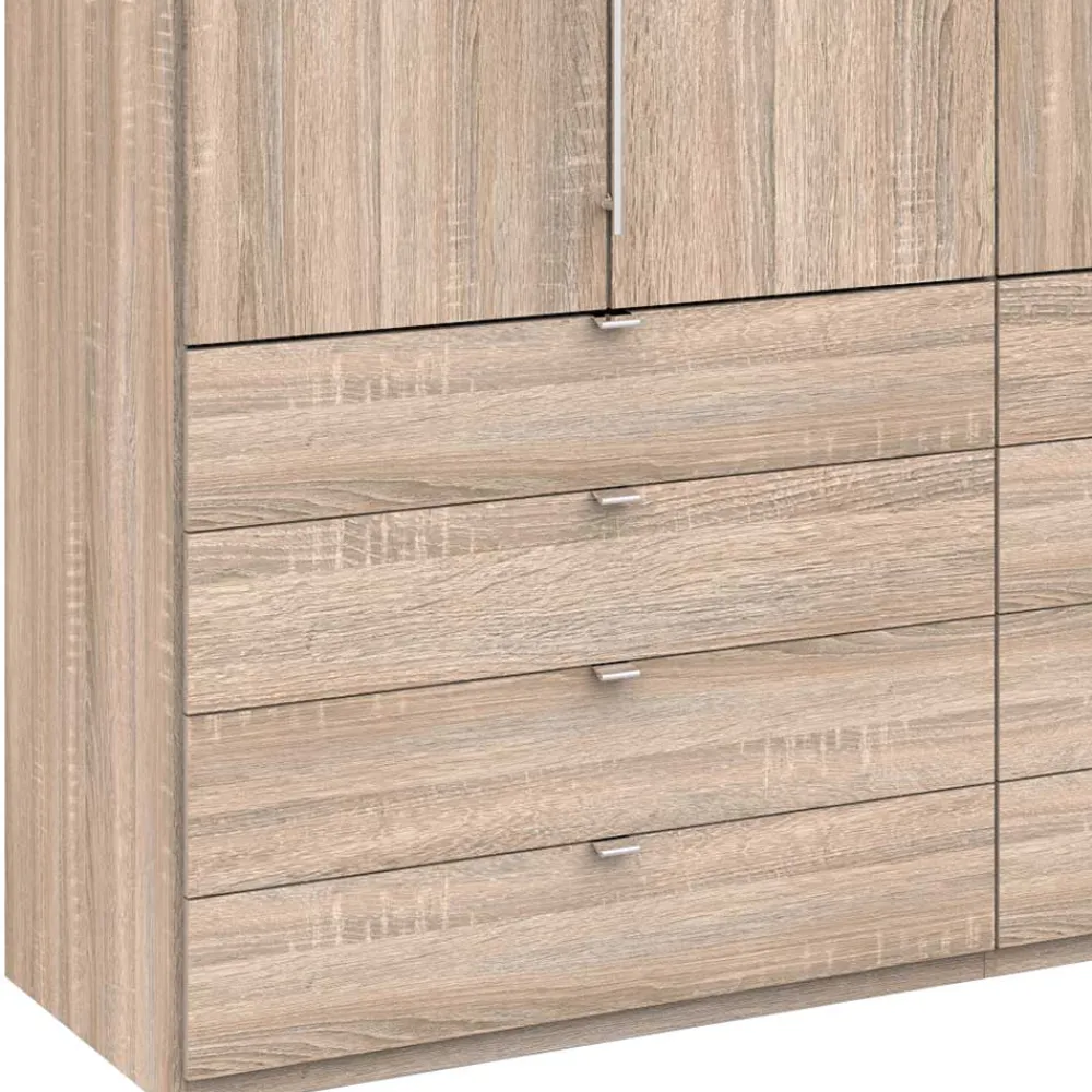 Wohnen Kleiderschränke<Kombi Kleiderschrank in Eiche sägerau Holzoptik - Zayun