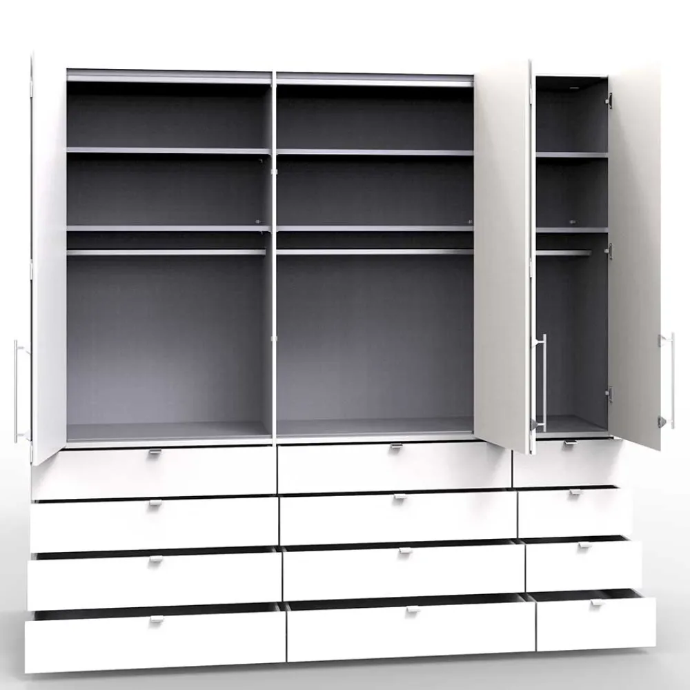 Wohnen Kleiderschränke<Kombi Kleiderschrank in Eiche sägerau Holzoptik - Zayun