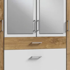 Wohnen Kleiderschränke|Schränke<Kombi Kleiderschrank in Plankeneiche mit Weiß - Curacao