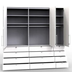 Wohnen Kleiderschränke|Schränke<Kombi Kleiderschrank mit 12 Schubkästen - Bosays