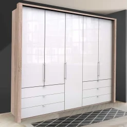 Wohnen Kleiderschränke<Kombi Schlafzimmer-Kleiderschrank in Weiß Glas - Bosays