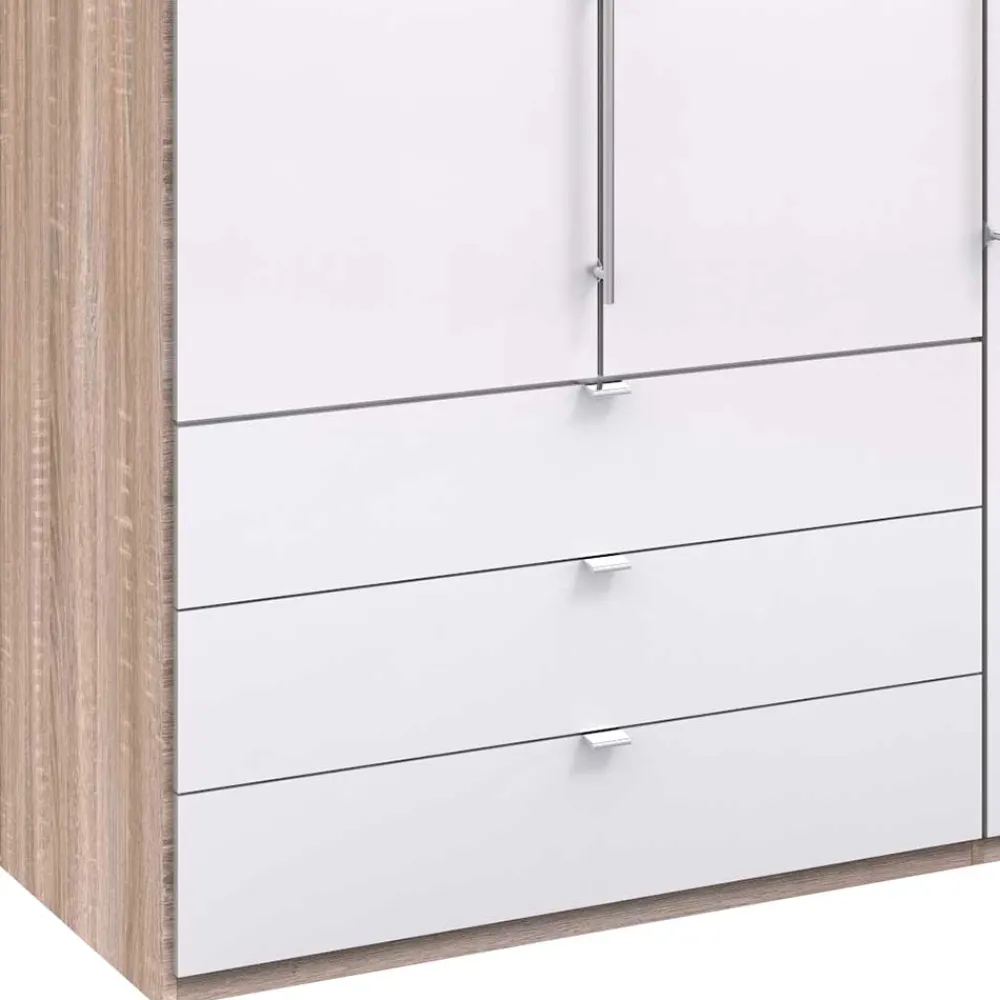 Wohnen Kleiderschränke<Kombi Schlafzimmer-Kleiderschrank in Weiß Glas - Bosays