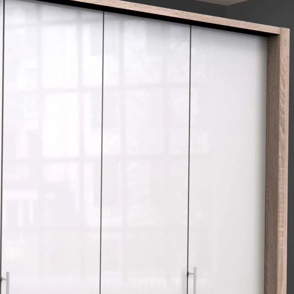 Wohnen Kleiderschränke<Kombi Schlafzimmer-Kleiderschrank in Weiß Glas - Bosays