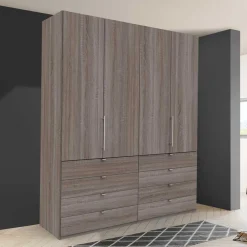 Wohnen Kleiderschränke<Kombi-Falttürenschrank mit acht Schubladen - Crenba