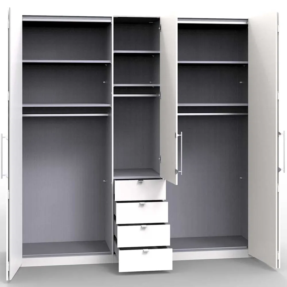 Wohnen Kleiderschränke|Schränke<Kombi-Kleiderschrank 3 türig & 4 Schubladen - Vaclyn