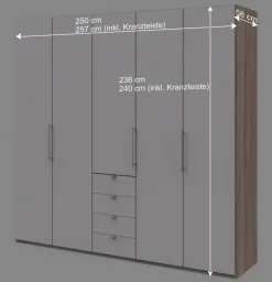 Wohnen Kleiderschränke|Schränke<Kombi-Kleiderschrank 3 türig & 4 Schubladen - Vaclyn