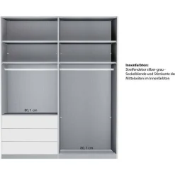 Wohnen Kleiderschränke|Schränke<Kombi-Kleiderschrank in Braun Glasfront - 165 cm - Preema