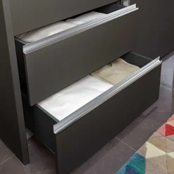Wohnen Kleiderschränke|Schränke<Kombi-Kleiderschrank in Braun Glasfront - 165 cm - Preema