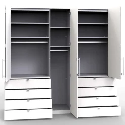 Wohnen Kleiderschränke<Kombi-Kleiderschrank mit acht Schubladen - Champ