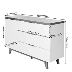 Wohnen Tv & Hifi-Möbel<Kombi-Kommode in Weiß und Kerneiche - Xuana