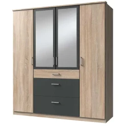 Wohnen Kleiderschränke|Schränke<Kombi-Schlafzimmerschrank in Eiche Sägerau - Danah