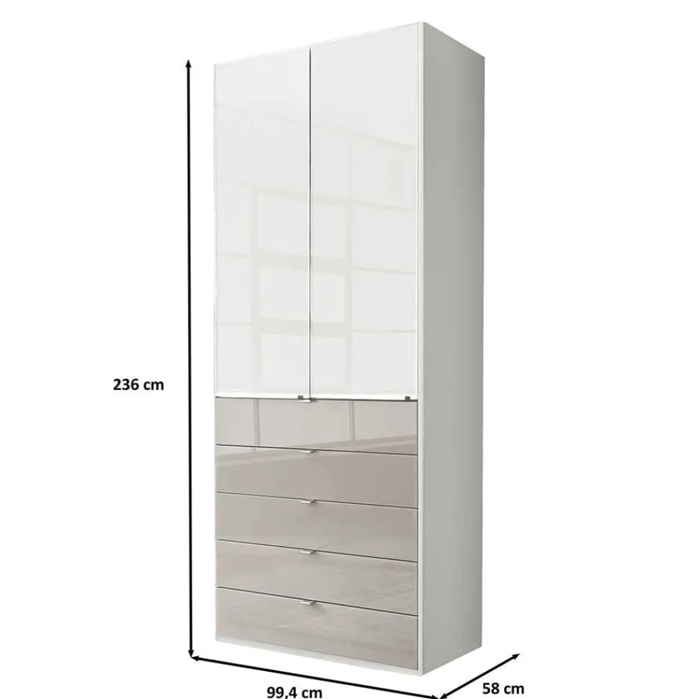Wohnen Kleiderschränke|Schränke<Kombi-Schlafzimmerschrank zweifarbig - Pascan