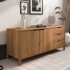 Wohnen Tv & Hifi-Möbel|Lowboards<Kombi-Sideboard aus Wildeiche Massivholz - Laida
