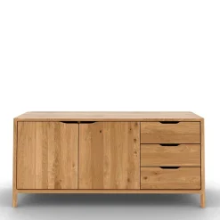 Wohnen Tv & Hifi-Möbel|Lowboards<Kombi-Sideboard aus Wildeiche Massivholz - Laida