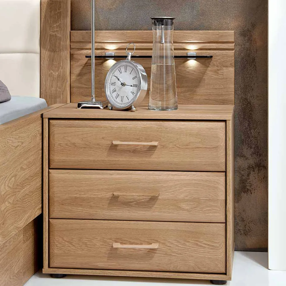 Wohnen Betten<Komfort Doppelbett Anglesia und Nachttisch Set (dreiteilig)