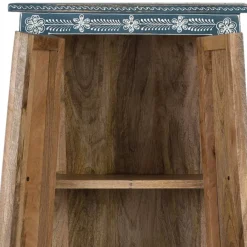 Wohnen Highboards<Kommode in Blau mit weißer Bemalung - Fleet