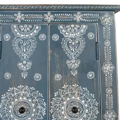 Wohnen Highboards<Kommode in Blau mit weißer Bemalung - Fleet