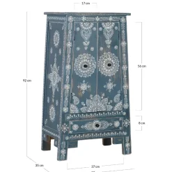 Wohnen Highboards<Kommode in Blau mit weißer Bemalung - Fleet