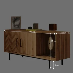 Wohnen Tv & Hifi-Möbel|Lowboards<Kommode mit 2 Türen & Fach aus Wildeiche - Kerfa