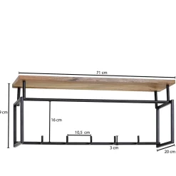 Wohnen Garderoben<Kompakte Wandgarderobe mit Holz Hutboden - Burgossi