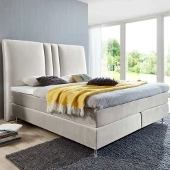 Wohnen Betten<Komplett Boxspringbett in Creme - Skowera