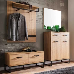Wohnen Garderoben<Komplett Flureinrichtung im Loft Style - Truvisas (vierteilig)