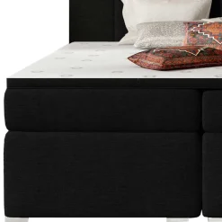 Wohnen Betten<Komplettbett in Schwarzbraun Stoffbezug - Carbonaro