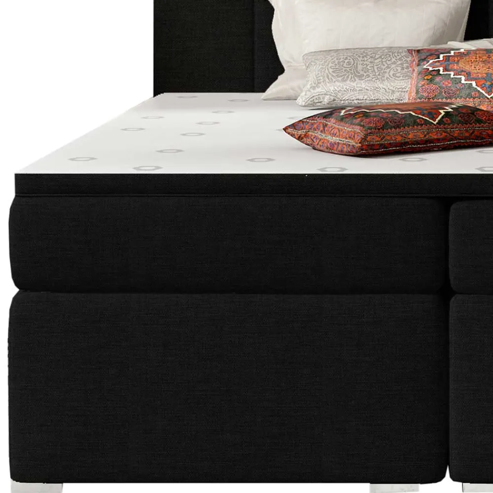 Wohnen Betten<Komplettbett in Schwarzbraun Stoffbezug - Carbonaro