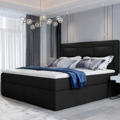 Wohnen Betten<Komplettbett in Schwarzbraun Stoffbezug - Aundre