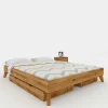 Wohnen Betten<Kopfteilloses Wildeiche Ehebett mit Bettkasten - Eavy